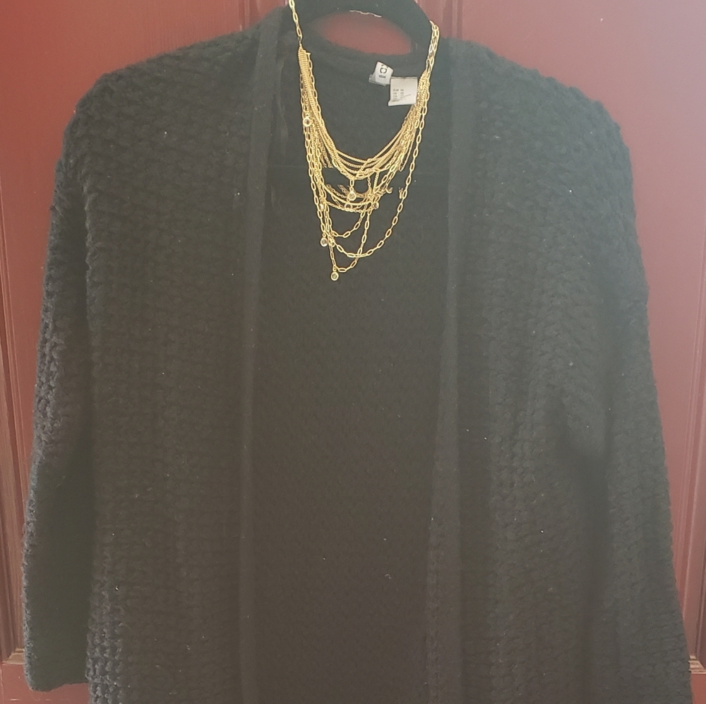Extra Long Black Cardigan